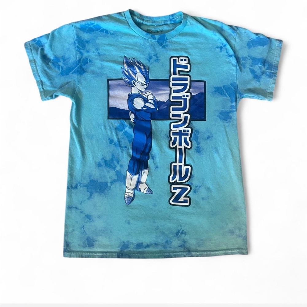 Dragon Ball Z Super Saiyan 2 Vegeta light Blue Tie-dye T-Shirt Size M